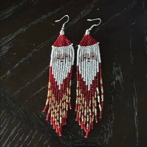 Festive Santa Beaded Earrings
